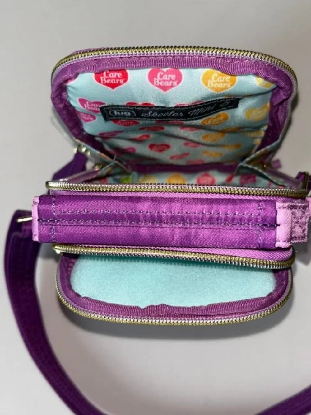 Lug Care Bears x Lug Skeeter Mini Bridge Crossbody Belt Bag Share Bear Purple
